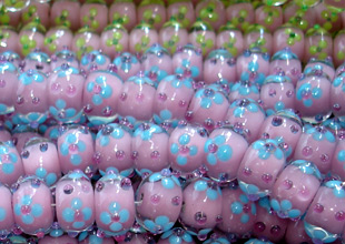 custom design pink glass beads