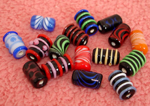 custom Drum design lampwork beads