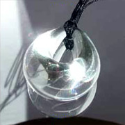 Drop shape transparent glass pendant