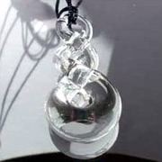 screw shape transparent glass pendant