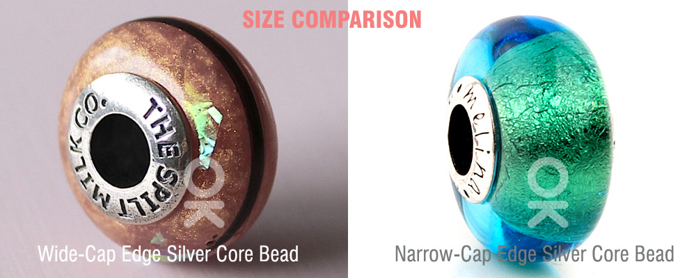 Wide-CAP and Narrow-CAP Silver Core Bead Comparison