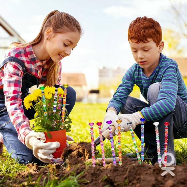 Kids DIY beaded Fairy Garden Stakes