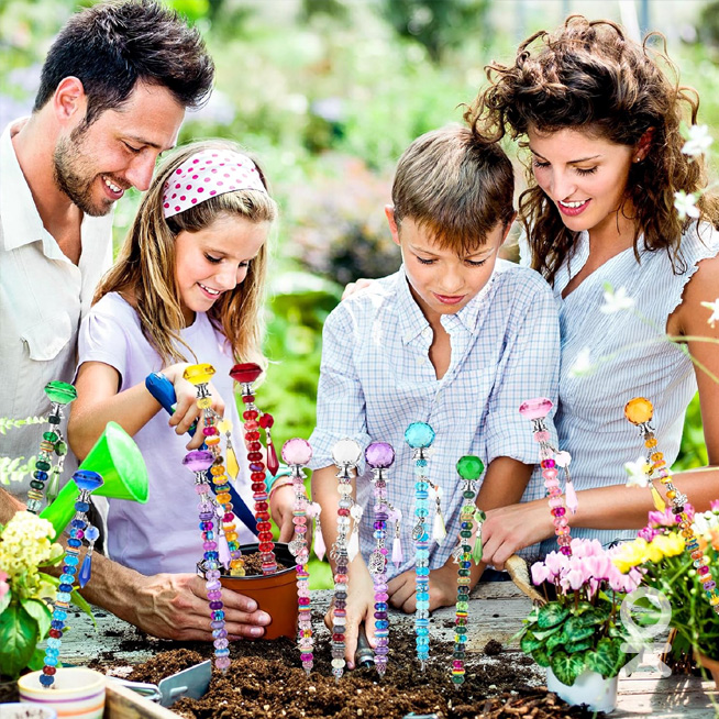 glass beaded garden stakes