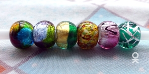 Silver Foil and Gold Foil New Design Round Murano Glass Bead with 6.0mm Hole.