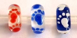 Customized  Murano Glass Beads with Footprints Design.